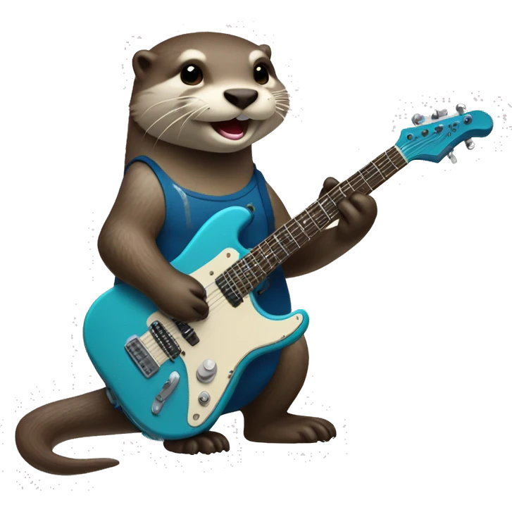 otter playing electric guitar  emoji