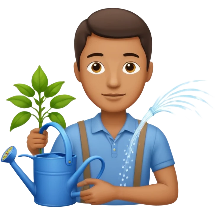 man with watering pot emoji