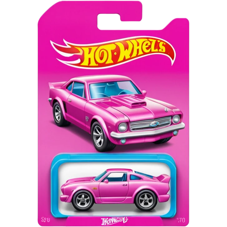 Машинка HotWheels розового цвета в классической упаковке HotWheels. emoji