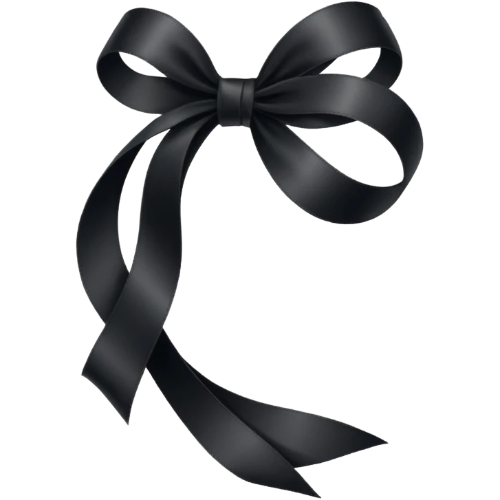 black piece of ribbon # emoji