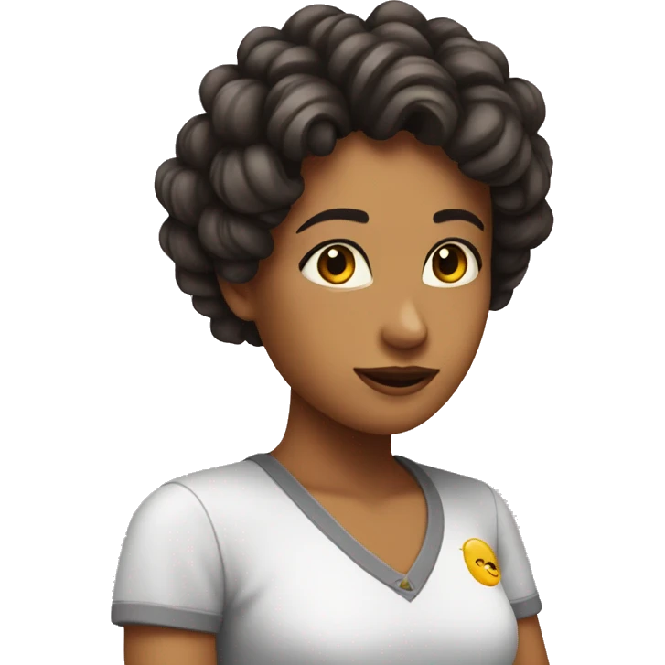 Chica con rulos emoji