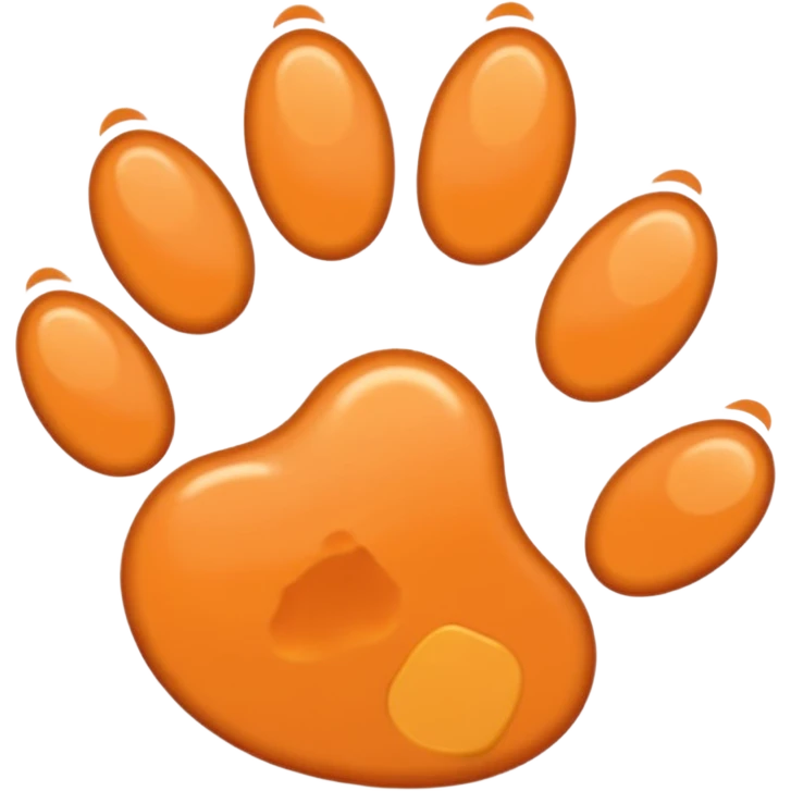 a light pastel orange pawprint emoji
