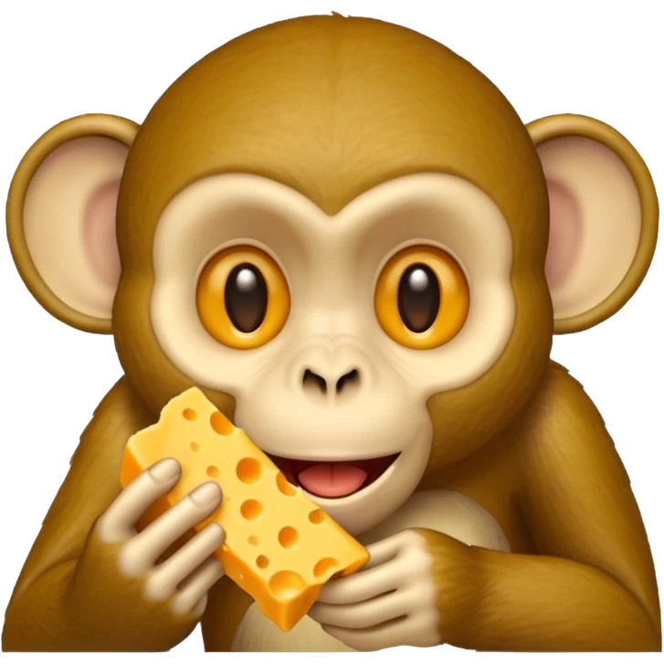 Monkey eating cheese emoji