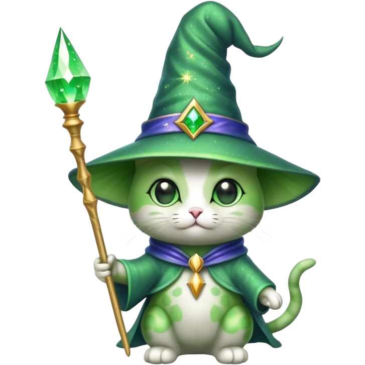alien cat wizard with sparkles emoji