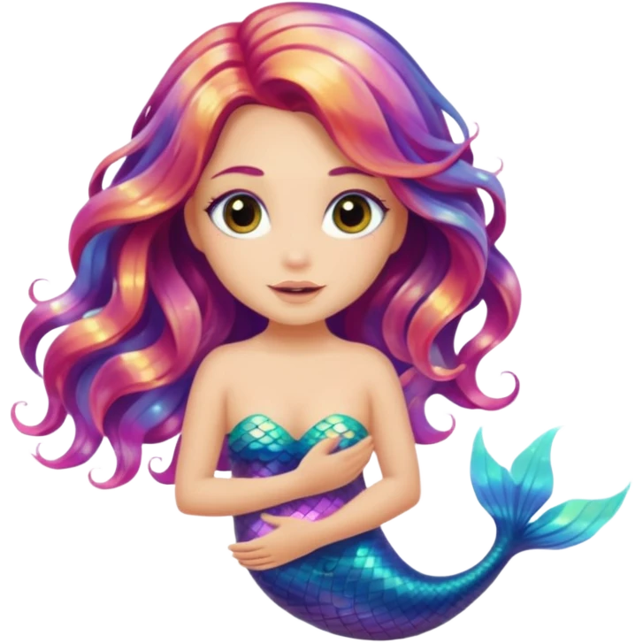 Iridescent mermaid hair emoji