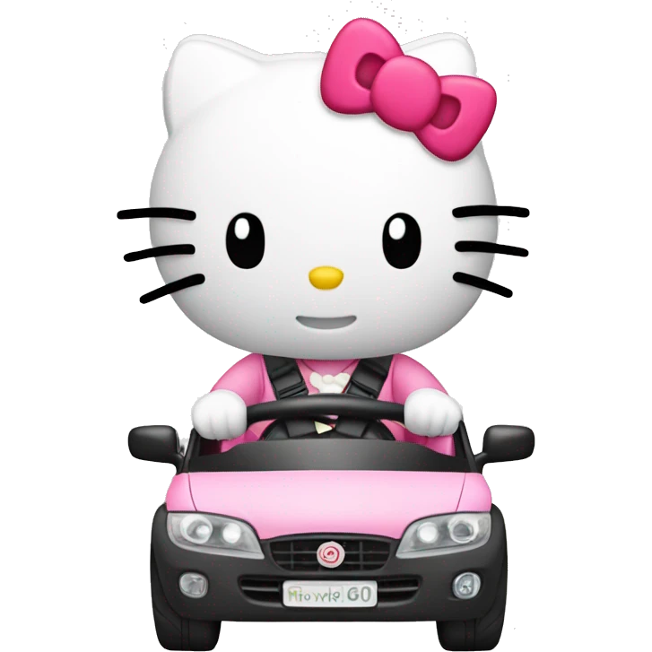 Hello kitty driving  emoji