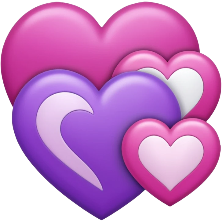 Purple pink and white hearts   emoji