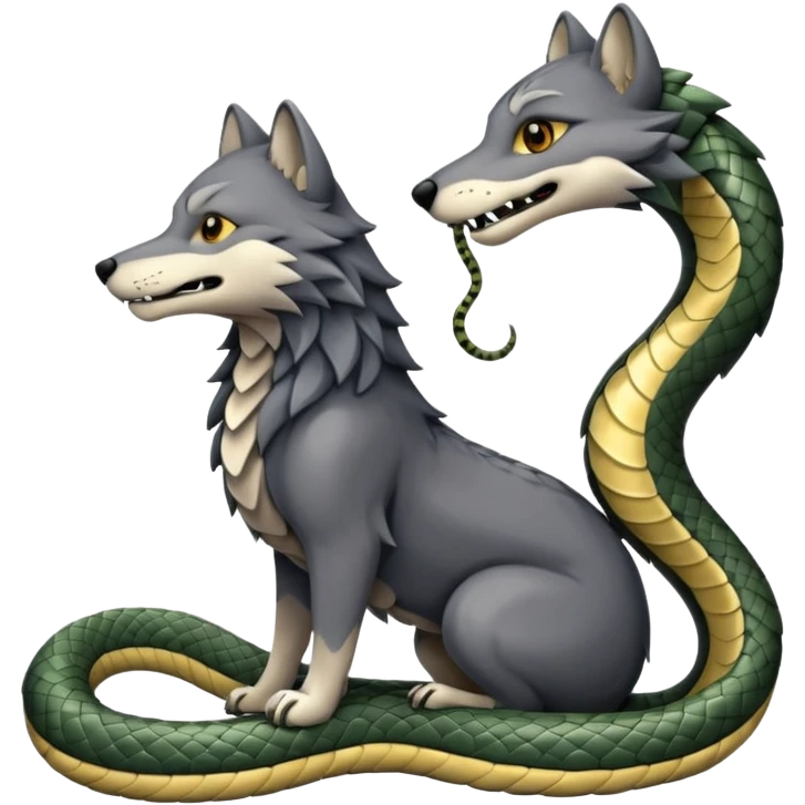 un lupo ed un serpente emoji
