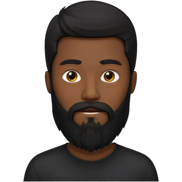 رجل لديه شعراسود طويل جدا ولحية  emoji