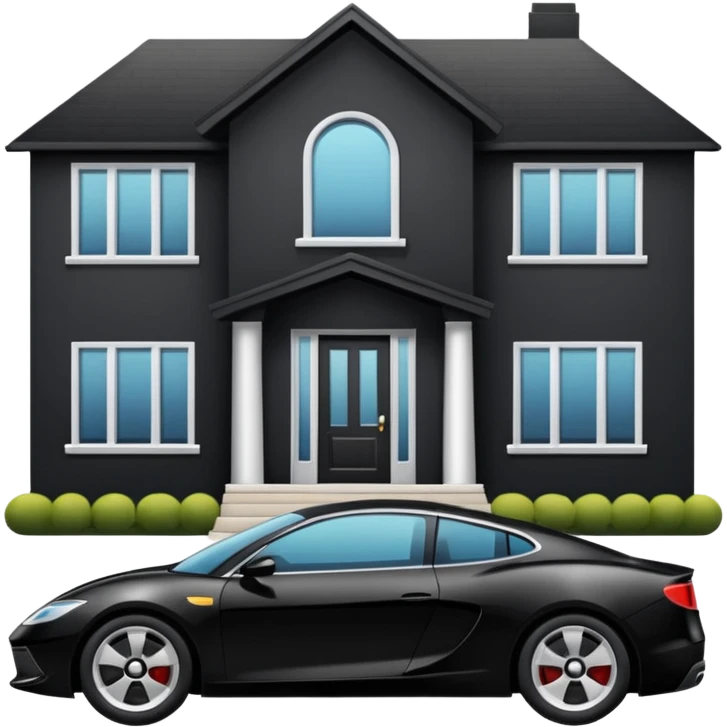 car sport in front of a house emoji