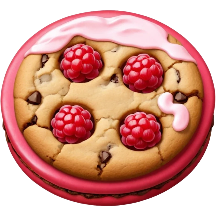 Cookie with red surface and berries emoji