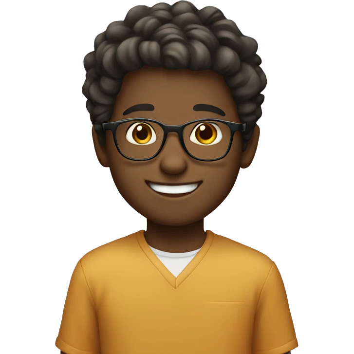 Smiling boy with glasses  emoji
