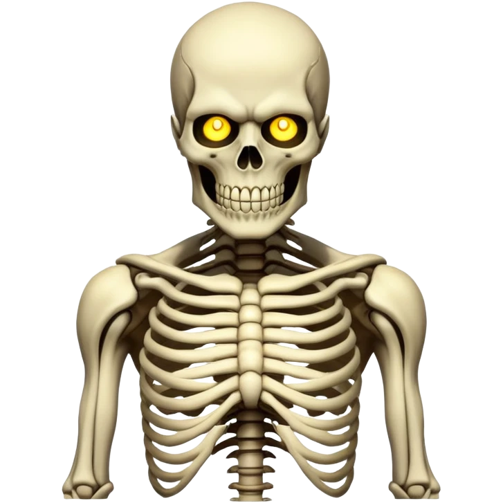 Eren Jeager's Founder Titan, skeletal giant with ribs showing, glowing eyes emoji