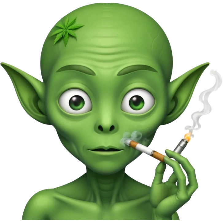 alien smoking joint emoji