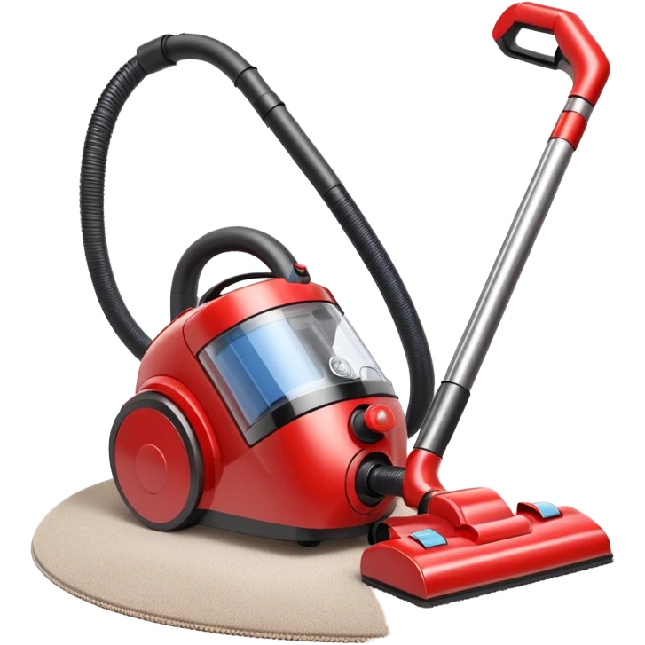 vacuum cleaner cleaning dust from a carpet, visible dust particles being sucked in, soft fabric carpet texture, modern household appliance, dynamic suction effect, 3D cartoon style, mobile game icon style, centered composition, clean background, no people, no animals, no text, no watermark

 emoji