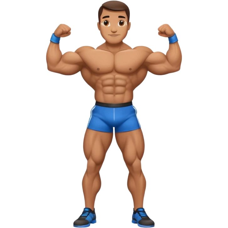 muscular bodybuilder posing on stage emoji