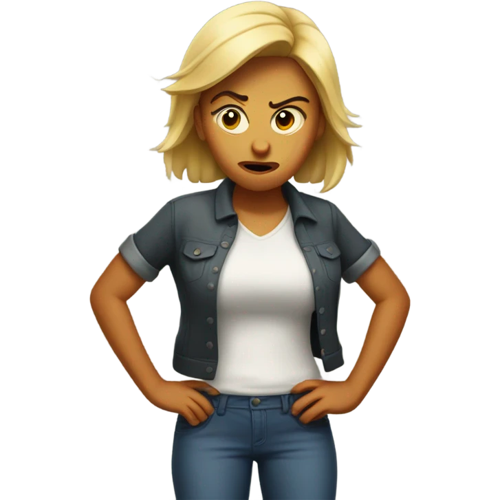 angry lady with hands on her hips emoji