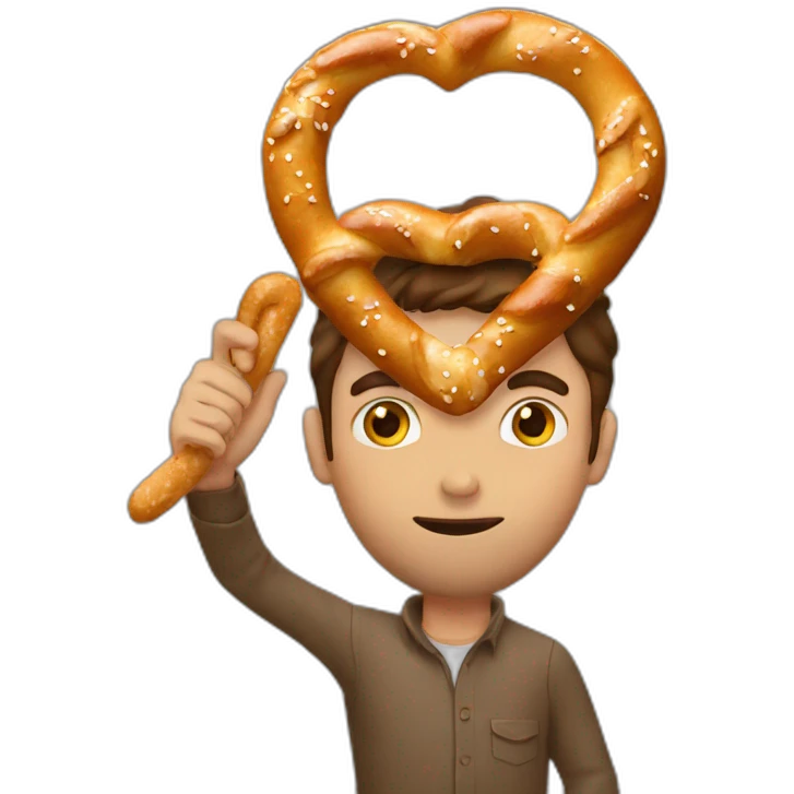 Guy holding a pretzel  emoji
