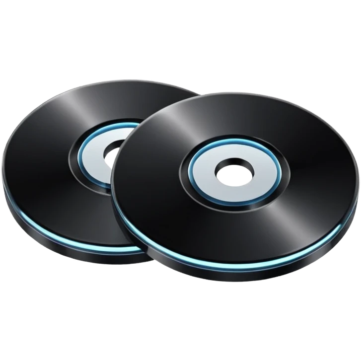 two black computer disk emoji