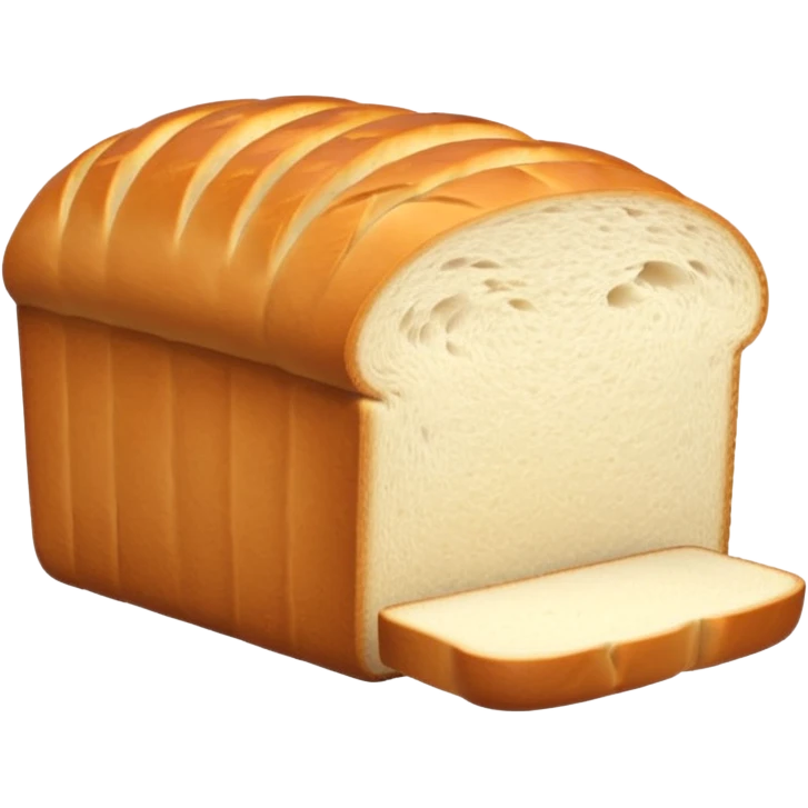sandwich bread object icon, sliced bread loaf, soft white inside, 3D ...