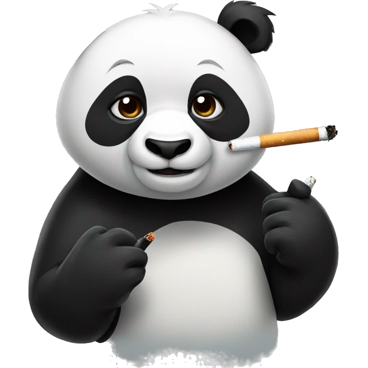 Panda with cigarette emoji
