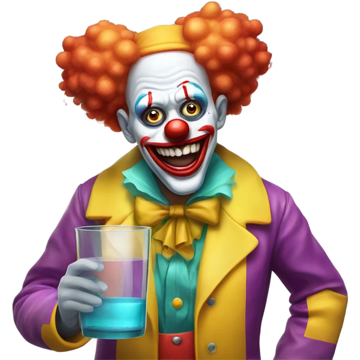 Clown doctor drinking disgusting yellow drink emoji