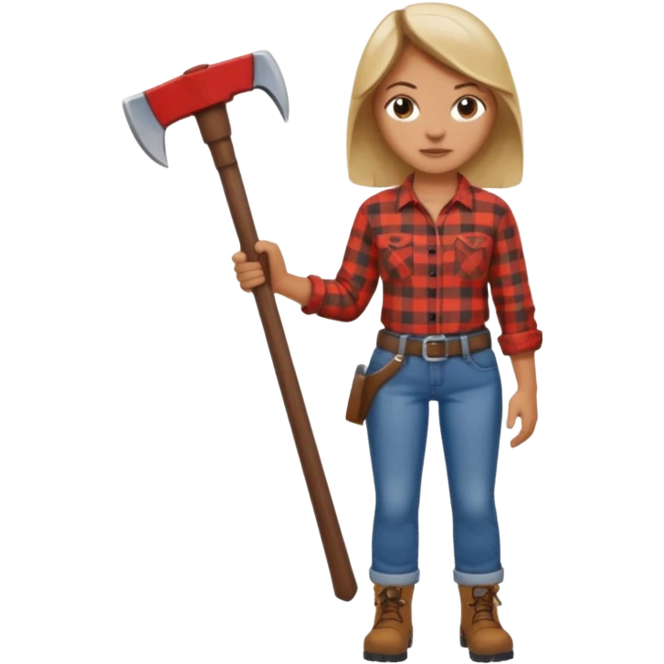 woodcutting woman emoji