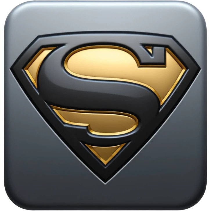 Superman Symbol Man of Steel black emoji