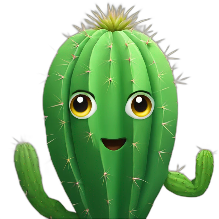 Un cactus avec des yeux emoji