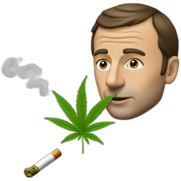 Macron smoking weed emoji