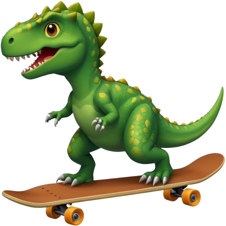 Dinosaur on a skateboard emoji