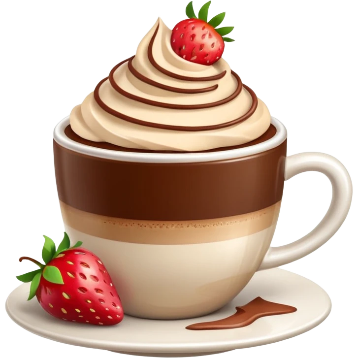 cappucino de morango 🍫 com moranguinho emoji