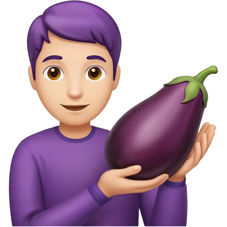 hold eggplant  emoji