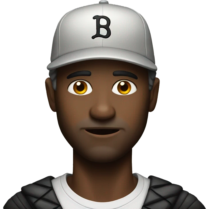 man with bat portrait emoji