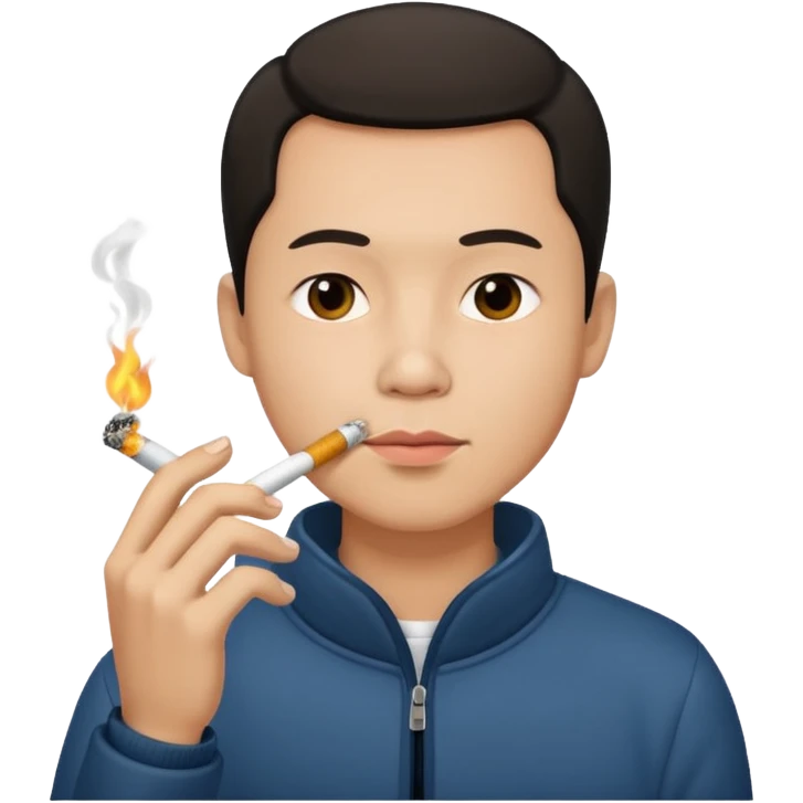 Chinese man smoking emoji