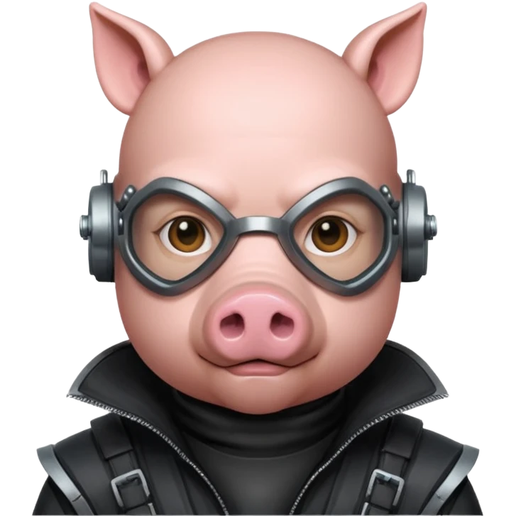 cyberpunk wearring pig emoji