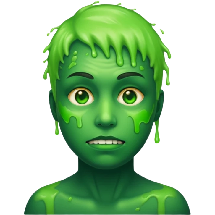 bust with slimey radioactive face emoji