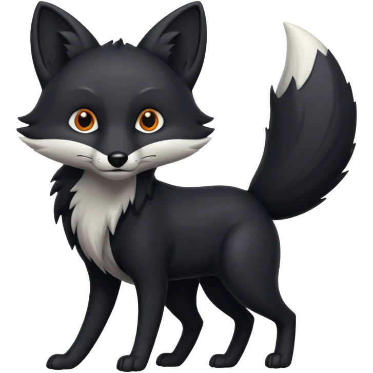 Black fox attacking emoji