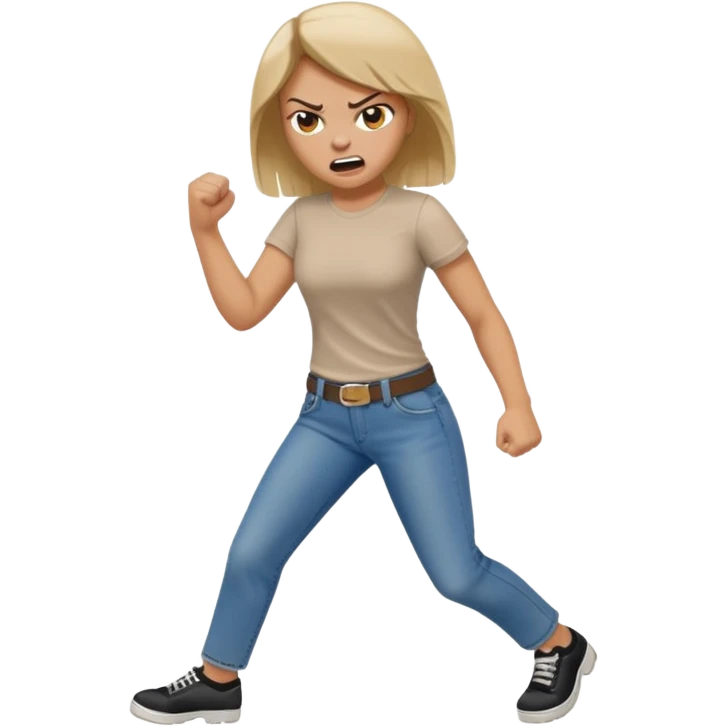 Woman angry kickin emoji