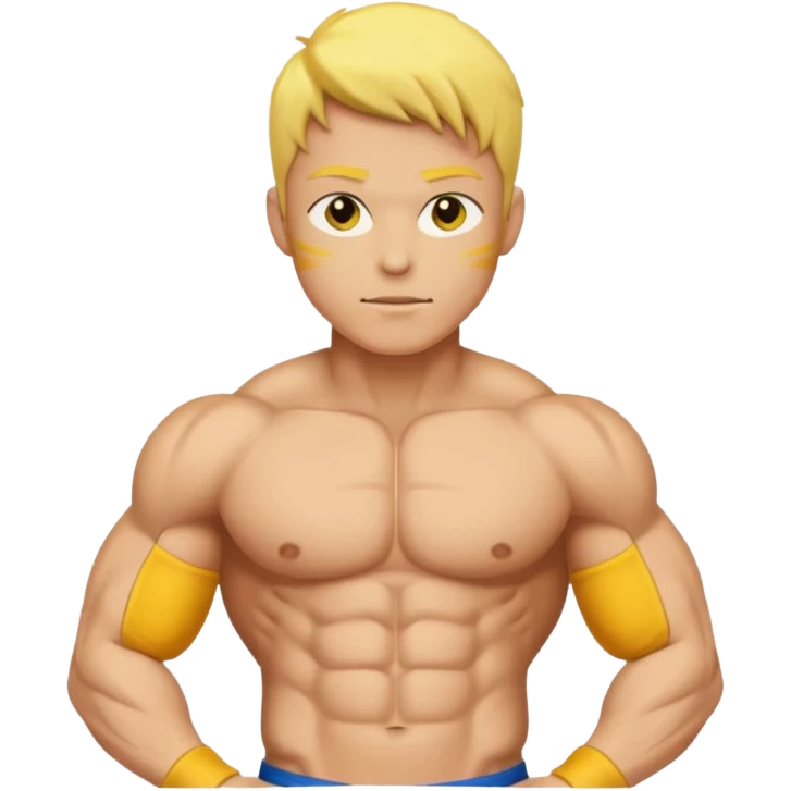 6 pack abs yellow skin emoji