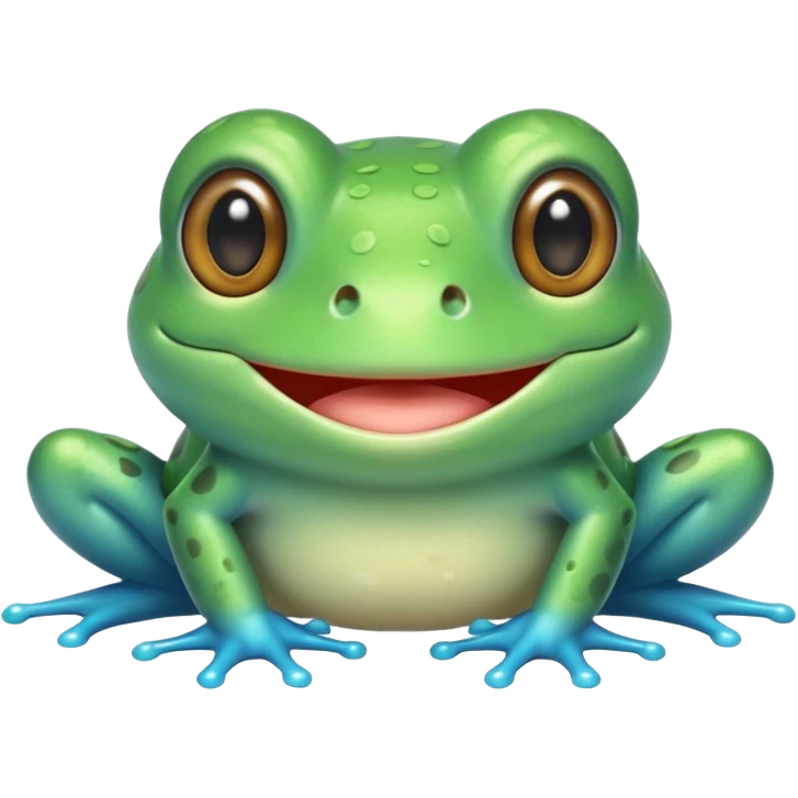 cyan cute frog kawaii eyes should be cuter emoji