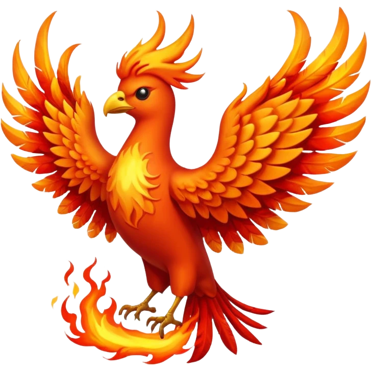 Pheonix bird with fire emoji emoji