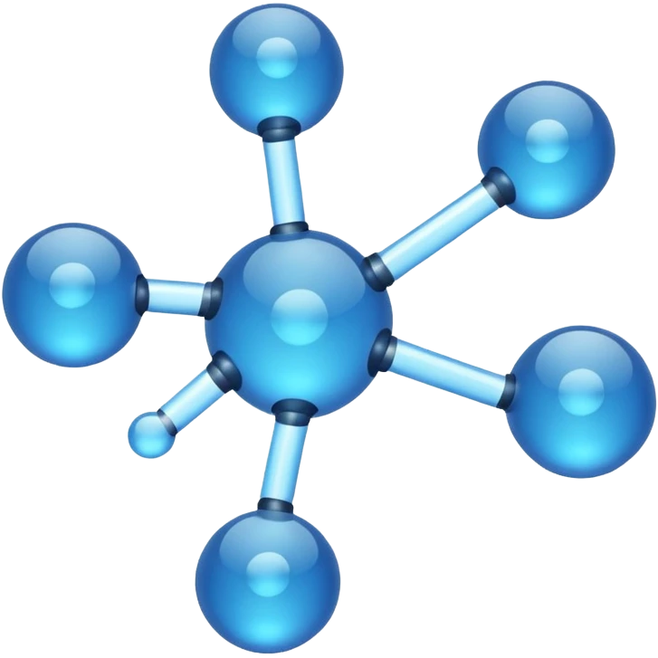 blue chemical molecule emoji