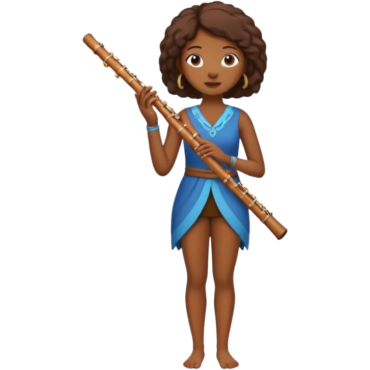 black woman playing flute full body emoji