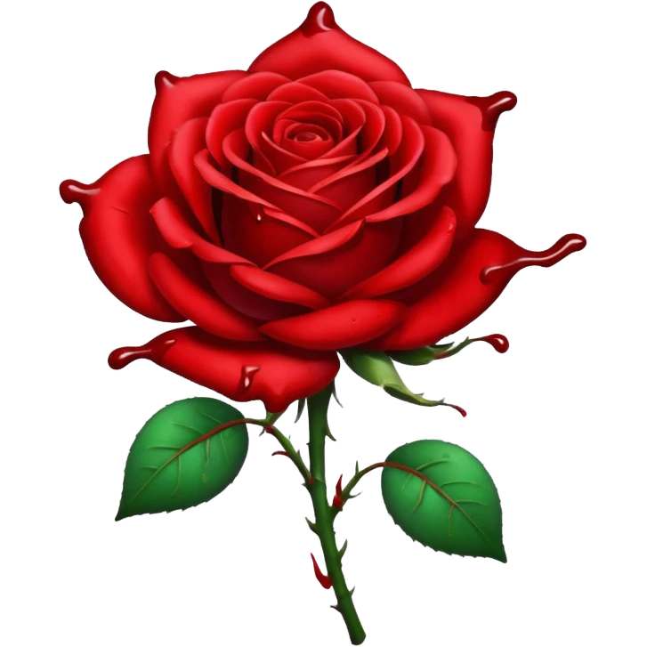 glitter red rose with blood emoji