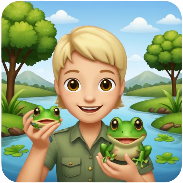 Catches frog emoji