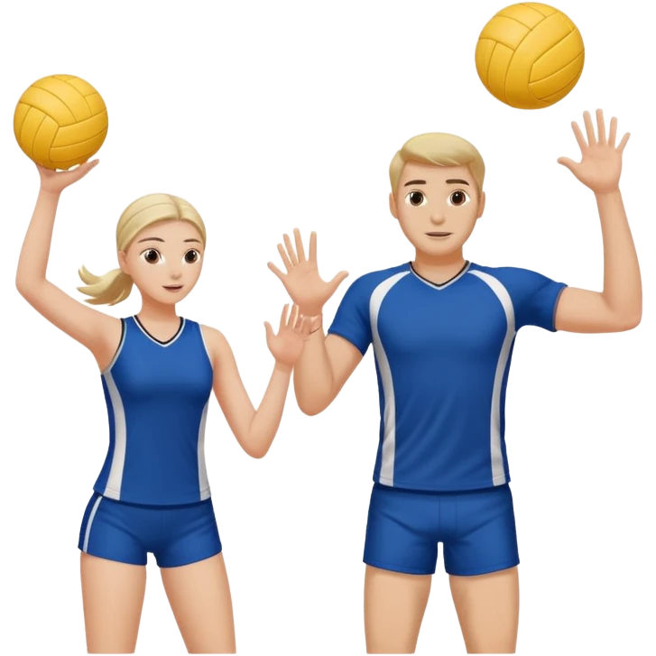 👧🏻+🧑🏻+🏐 emoji
