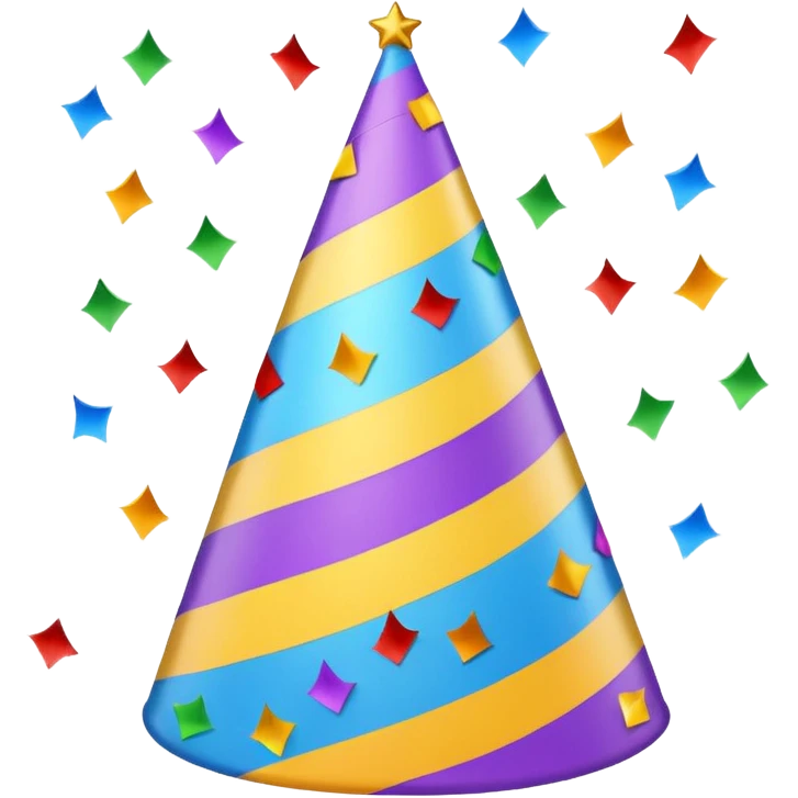 Happy Birthday Confetti Hat without Human emoji
