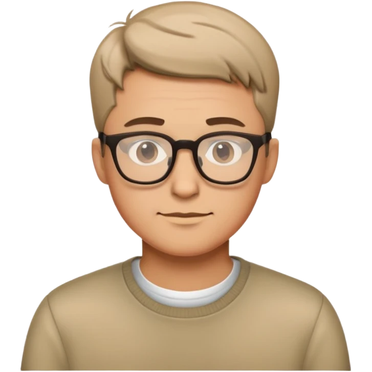 둥근 안경을 쓴 짧은 머리 남성 emoji