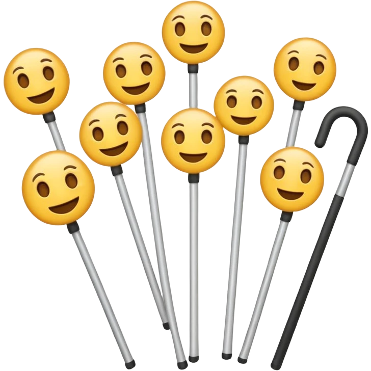 the blind leading the blind no skin tones just plain emojis with seeing canes  emoji